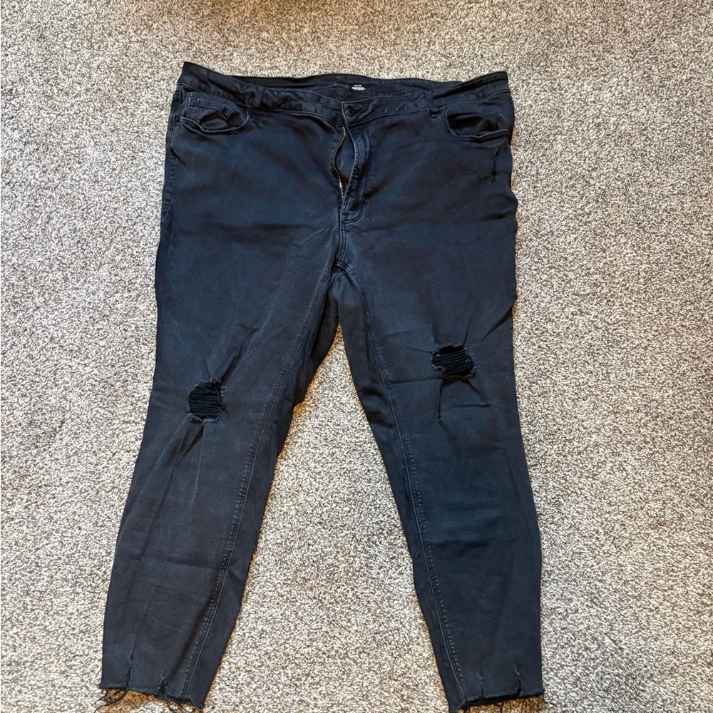 Old Navy Black Ripped Skinny Jeans